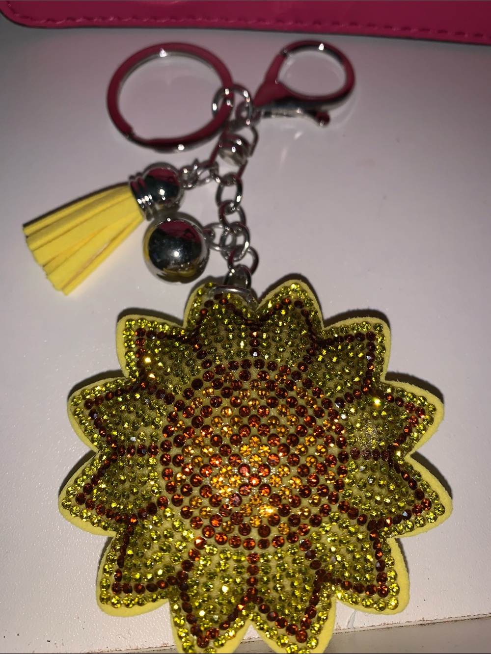 Crystal Sunflower bag charm Keychain